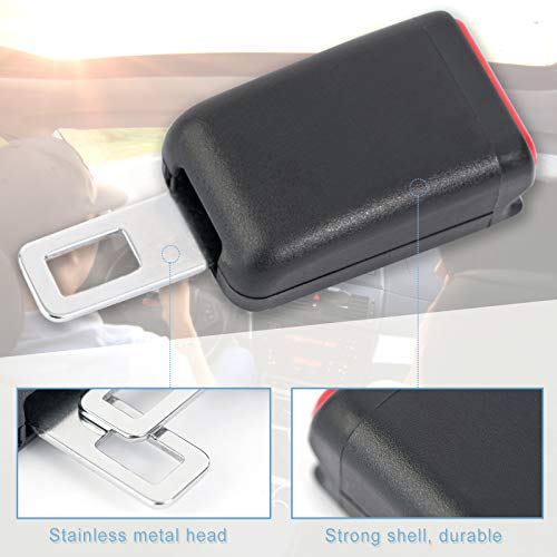 Aoerzn 2Pcs Premium Car Seat Belt Buckles, Black Auto Metal Safety Seat Belt Extender, Universal for Most Models