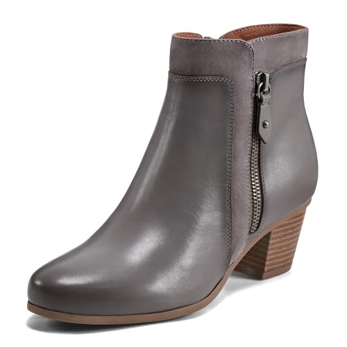 Cobb Hill Bottines Wynter pour femme, Cuir gris, 39.5 EU