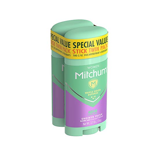 Image of Mitchum Antiperspirant Deodorant Stick for Women, Triple Odor Defense Invisible Solid, 48 Hr Protection, Shower Fresh, 2.7 oz (pack of 2)