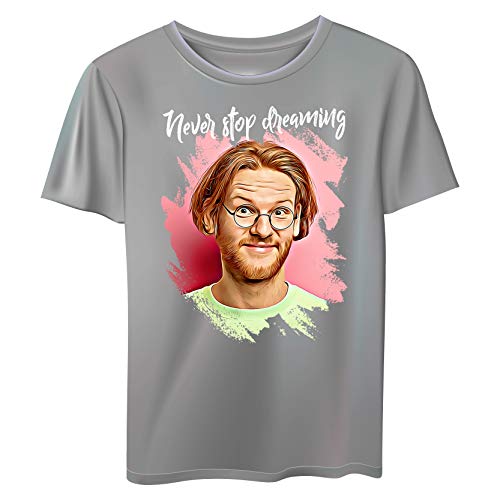 T-shirt personnalisé portrait en cadeau original - Gris XL