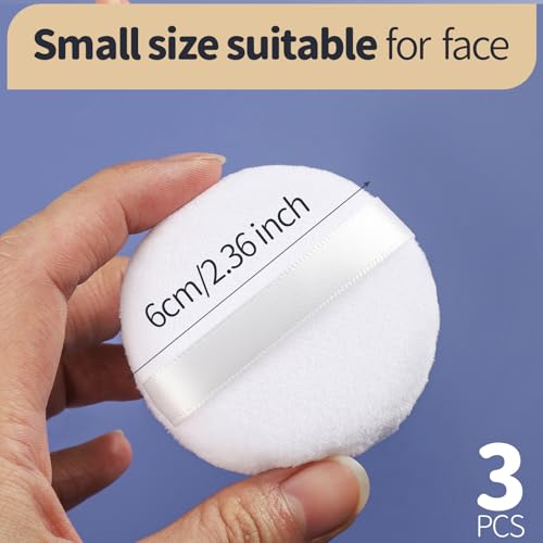 image for Teenitor 3pcs Setting Powder Puff 2.36 Inch, Soft Applicator for Loose