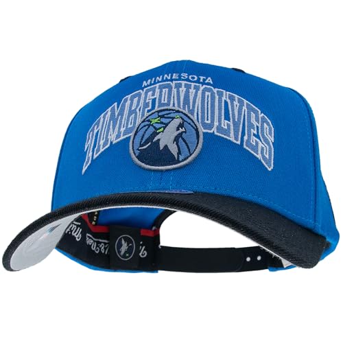 Mitchell & Ness Team Arch Casquette de Baseball avec Fermeture Classic Red Snapback - Minnesota Timberwolfes (Bleu/Noir)