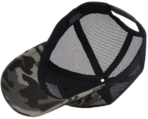 Image of American Flag Trucker Cap, Regular & XL-3XL, Big Head Snapback Patriotic Baseball Hat (Up to Size 8)