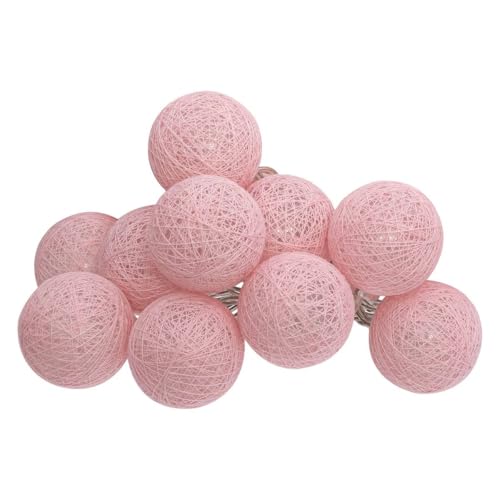 Atmosphera - Guirlande led à pile Tara 10 boules lumineuses L165cm - Rose