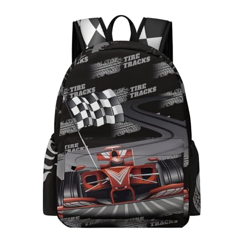 Racing Backpack 17 Inch Casual Daily Commuter Oxford Fabric Backpack