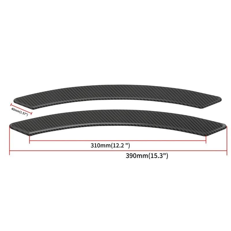 Coche ceja arco tira protectora de guardabarros universal con diseño de fibra de carbono, 2 piezas 4