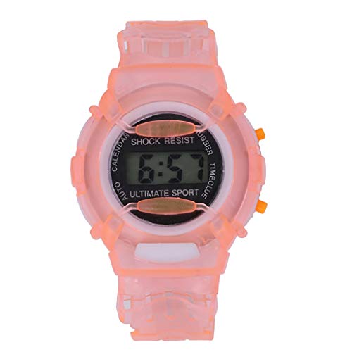 Reloj deportivo rojo para estudiantes, niñas, niños, reloj digital para niños, electrónica para niñas de 8 a 12 años, rosa, talla única