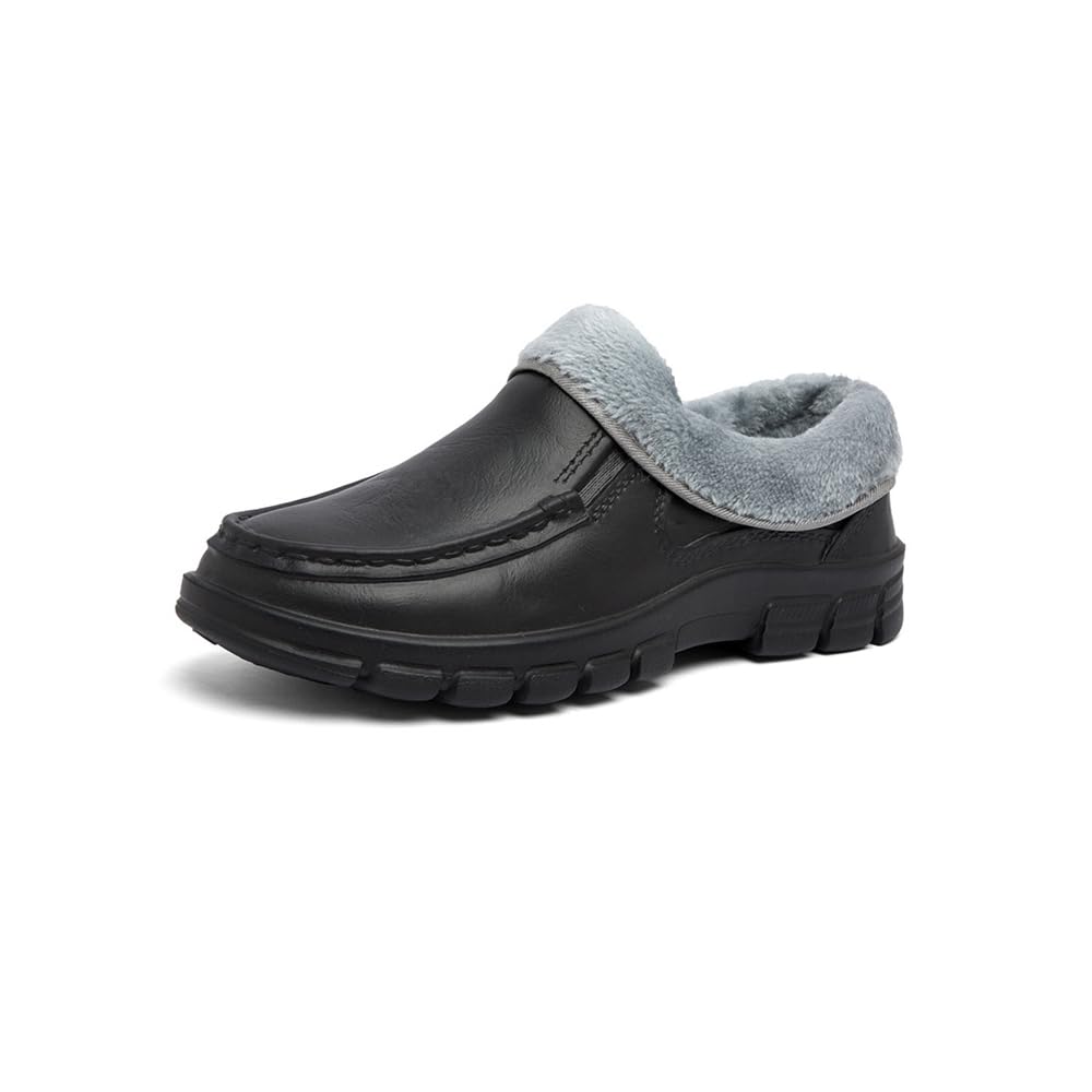MGGMOKAY Chaussure de Cuisine Clogs Homme Chaussures Jardin Homme Mules Imperméables Chaude Peluche Pantoufles Confortable Intérieur et Extérieur Clogs