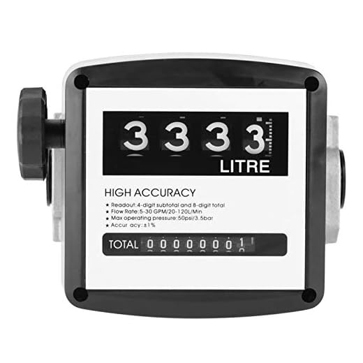 Oumefar Medidor de flujo de combustible Medidor de contador de alta precisión digital Medidor de flujo de aluminio mecánico con pantalla de lote de 4 digitales