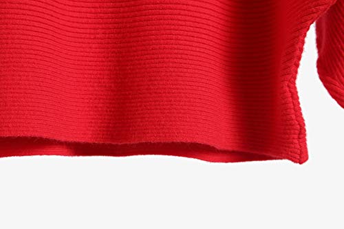 Image of EDSTAR Women Dolman Batwing Sleeves Knitted Sweaters Winter Boat Neck Pullovers Tops