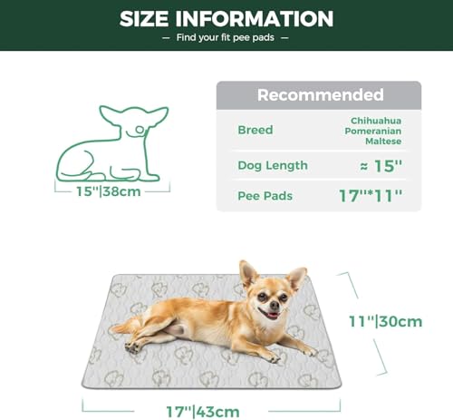 Image of FXW Washable Pee Pads for Dogs, Leak-Proof & Non-Slip, Specifically Designed for 18inch Cages, 11 inch x 17 inch Rectangle, Khaki, 4 Packs