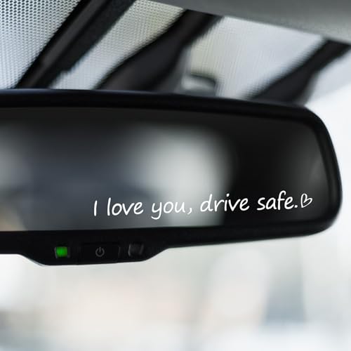 AOZUO 3x I love you drive safe Rear View Mirror Sticker Heart Car Window Decals Self Affirmations Car Mirror Stickers for Women