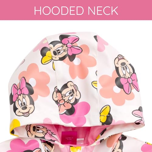 Image of Disney Girls' Hooded Zip-Up Rain Jacket Toddler to Big Kid