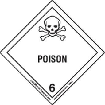 Labelmaster HMSL80S Poison Worded Label, PVC-Free Film, Hazmat, 4" x 4" Pack of 25