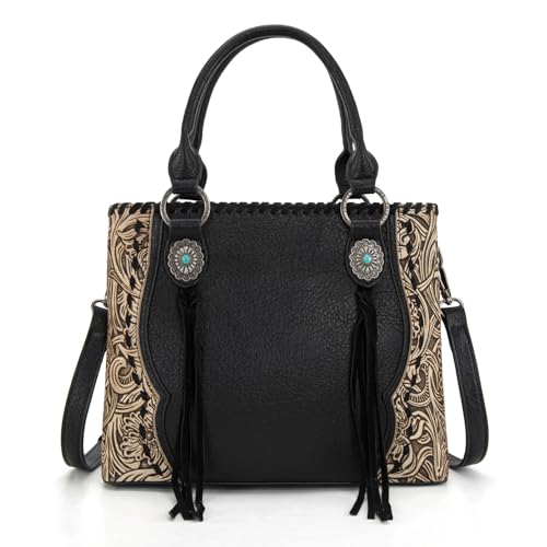 Image of Trinity Ranch Tote Bag for Women Western Purse Floral Tooled Concho Collection
