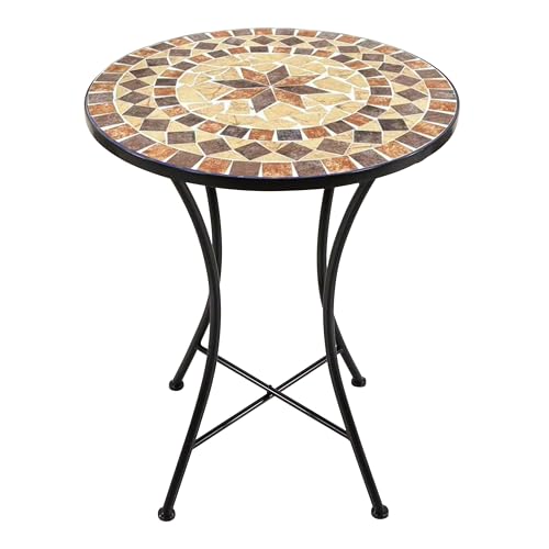 AXI Amélie Table Bistrot, Mosaique, Earth Brown | Table d'Appoint Bistrot pour l'Extérieur, pour Jardin/Balcon/Terrasse - 60 x 60 x 75 cm