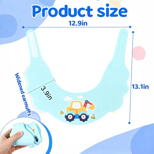Image of Baby Shower Cap Shield - Adjustable Waterproof Shower Visor for Kids, Soft Baby Hair Washing Shield with Ear Protection, Perfect for Toddlers & Children (Excavator)