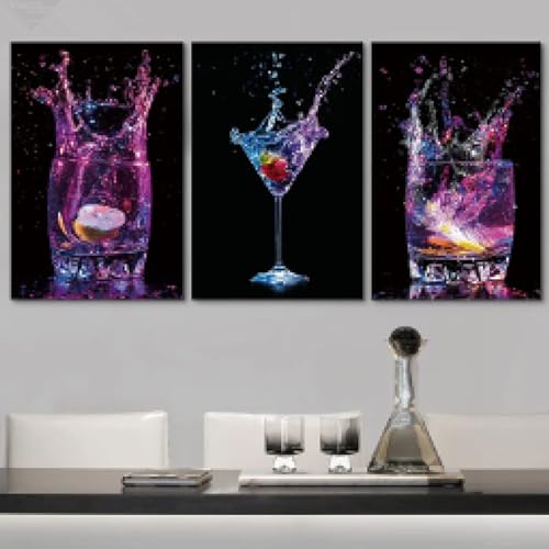 Toile de paysage coloré cocktail KEBIA 60x80 cm sans cadre pour salon