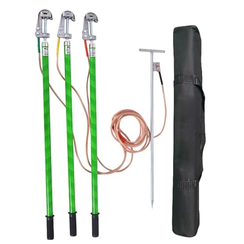 Câble de terre 25 mm² de 5m et piquets isolés pour sous-station 10 kV
