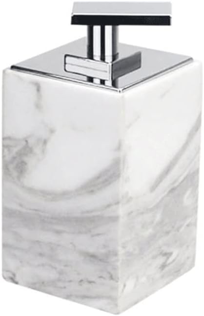 Lotion Pump Bottle Natural Marble Countertop Soap Dispenser 180ml/6.3oz Lotion Bottle White/Black Dispenser Pump Bottle for Kitchen Bathroom Soap Pump (Color : White, Size : Short)