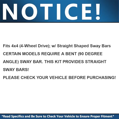 Image of Detroit Axle - 4WD Front 8pc Suspension Kit for 05-08 Ford F-150 Lincoln Mark LT 2005 2006 2007 2008, 2 Upper Control Arms 2 Lower Ball Joints 2 Outer Tie Rods 2 Sway Bars Replacement