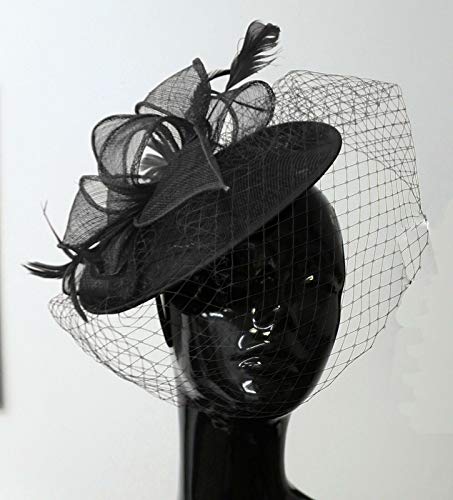 Caprilite Saucer Sinamay Headband Fascinator Wedding Ascot Hat Hatinator Birdcage Veil