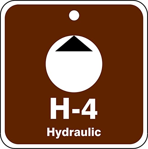 Tag de sécurité H-4 Hydraulic plastique marron 2-1/2 pouces pour atelier