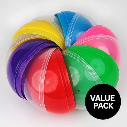 Image of Capsule Vending Machine Translucent-Red Round Capsules Empty 14 pcs 3.9 inch - Gumball Machine Capsules Easter Basket Stuffers Birthday Gifts - Pinata Stuffers Craft Supplies Claw Machine Refills