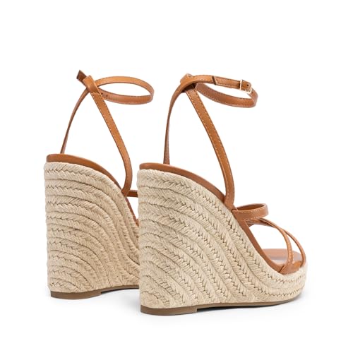 Image of DREAM PAIRS Women's Strappy Espadrille Wedge Sandals | Platform Chunky Heel design,Comfortable Open Toe Wedge Sandals with Cushioned Insole, Fashion Dressy Shoes