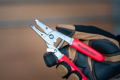 Image of Southwire Compact Wire Stripper 16-26 AWG - Strips, Cuts, & Loops Electrical Wire - Stainless Steel Blades - Spring-Loaded - Lightweight Tool - Compact 16-26 AWG Model