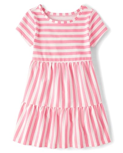 The Children's Place,Girls,Casual Everday Short Sleeve Dresses,Cosmos Stripe,X-Small