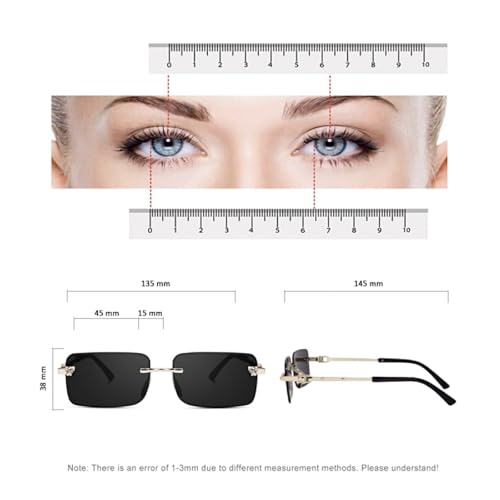 Image of IFLASH UV Protected Retro Rectangular Rimless Sunglasses for Men and Women
