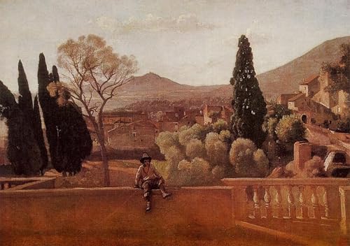 Impression Sur Toile Les Jardins De La Villa à Tivoli Corot Gravures Modernes