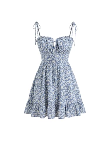 CIDER Womens Summer Dresses Floral Spaghetti Strap Cute Vacation Sundress Dress Boho Casual Outfits
