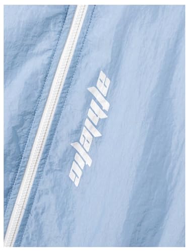 MakeMeChic Boy's Striped Hooded Jacket Full Zip Long Sleeve Sun Protection Windbreaker Coat Outwear3