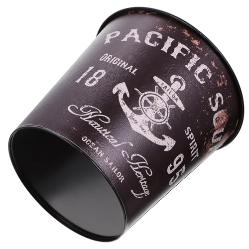 Caneca de basura de hierro estilo retro negra