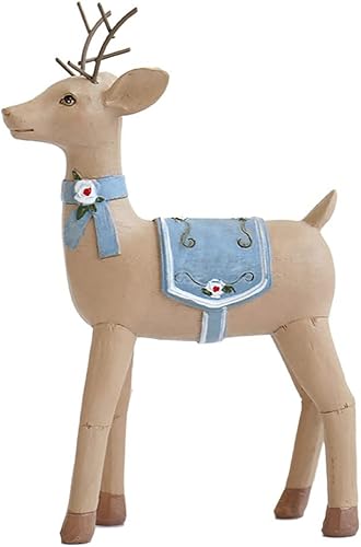 SHUTING2020 Chinese feng Shui Statue Sculpture Painted Deer Desktop Decorations European Retro Small Decorations Home Living Room Wine Cabinet