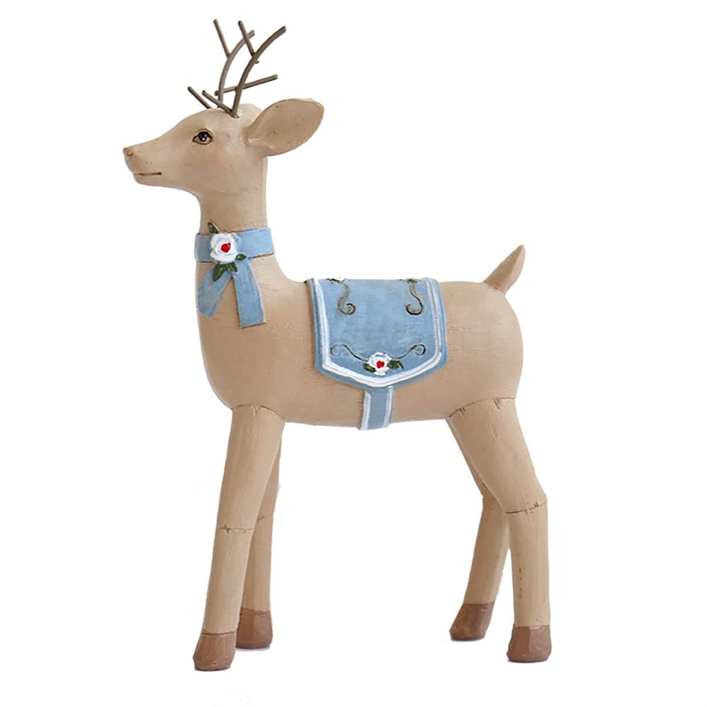 Sculpture Malowane Deer Dekoracje Desktop Europejskie Retro Małe Dekoracje Dom Salon Wino Szafka Desktop Rzemiosło Statue