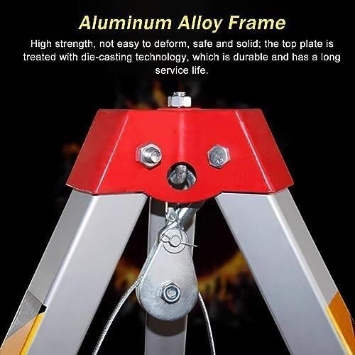 Aluminum Confined Space Tripod Kit Adjustable Legs Rescue System HeavyDuty Support Industrial Safety Equipment for Work at Heights and Confined Areas
