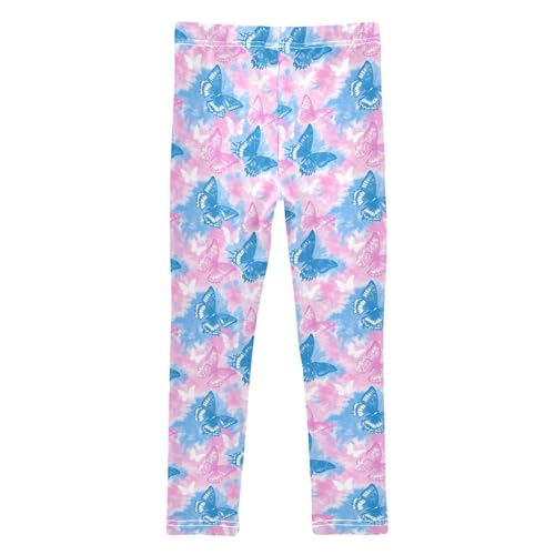 Girls Leggings Soft Toddler Ankle Length Bottoms Tie Dye Butterfly Kids Dance Yoga Pants 4-10 Years2