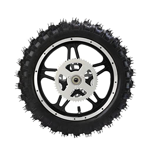 Leapiture Roue arrière de moto Dirt Bike Jante Ensemble de pneu 2.5-10 avec roulement à disque Pignon Jante Ensemble de pneu Mini vélo Ensemble de roue arrière Pit...