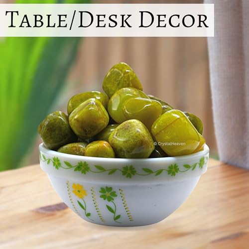 Image of Green Opal Crystal Healing Tumbled Stone, Natural Polished Crystals for DIY Crafts, Manifestation, Meditation, Pooja Feng Shui and Reiki Healing (30 Grams)