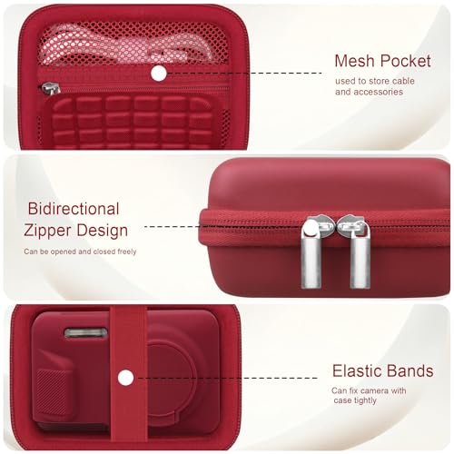 Funda rígida y silicona para Kodak PIXPRO FZ55 roja miniatura 5
