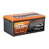 Enjoybot 72V 65Ah LiFePO4 Lithium Battery, 120A BMS Deep Cycle Battery with Bluetooth and Low-Temp Protection, 9216W Output Power, Peak Current 500A for 72V Golf Carts, LSVs, NEVs, Electric UTVs