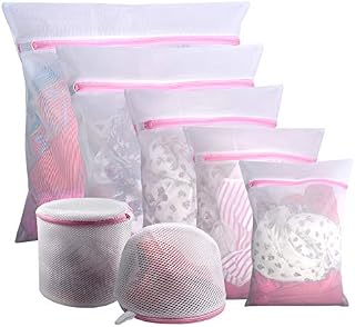 GOGOODA 7PCS Mesh Laundry Bags, Reuse Durable Washing Machine Bag for Delicates Blouse, Hosiery, Underwear, Bra, Lingerie and Baby Clothes 