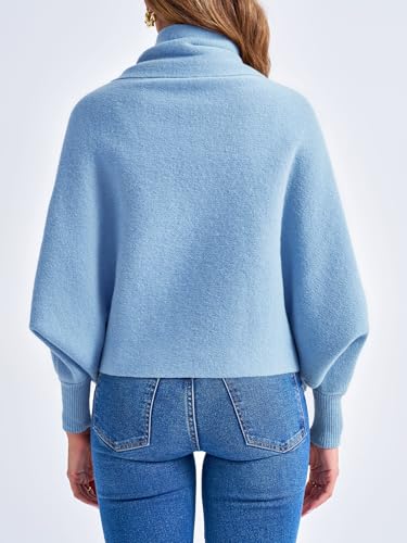 Image of Saodimallsu Womens Open Front Cardigan Batwing Long Sleeve Shawl Chunky Knit Loose Fall Poncho Sweater Coats