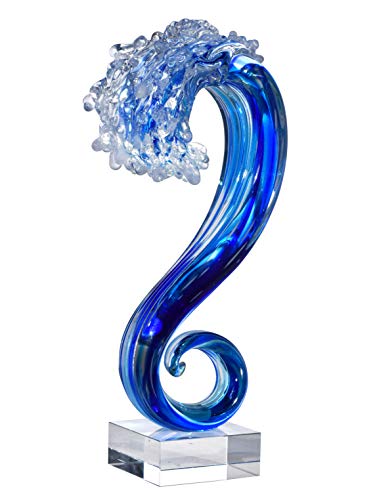 Dale Tiffany Lamps Pacific Wave Handcrafted Art Glass Sculpture, Multicolor