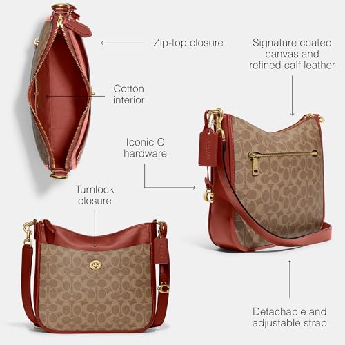 COACH Coated Canvas Signature Chaise Crossbody, Tan/Rust3