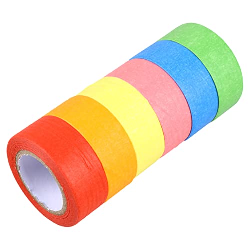 TEHAUX 12 Peças duto colorido fita de papel artesanal fita de pintura fita de pintores de arco-íris