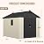 Devoko 8 x 10 FT Plastic Outdoor Storage Shed with Floor, Garden Resin Shed Tool Shed with DIY Window and Lockable Door, Beige Kick-it Shed for Patio, Backyard, Lawn